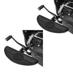 2x Marchepieds Avant pour motos custom Repose-Pieds Chauffeur FT4 noir Discount Set