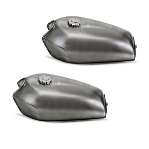 2x Cafe Racer Tank VT1 passend für Vintage Scrambler Retro Motorrad-Umbauten unlackiert Craftride Spar-Set
