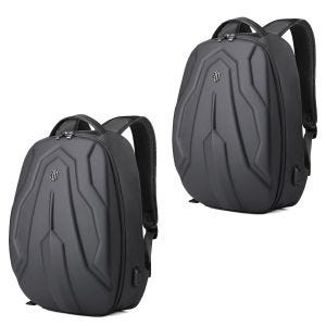 2x Motorrad Rucksack Bagtecs BS3 Hartschalentasche mit USB-Anschluss 20 Liter schwarz Spar-Set