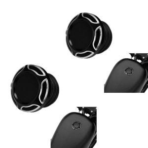 2x Motorrad CNC Tankdeckel Craftride Tankverschluss TD4 schwarz Spar-Set