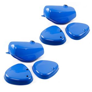 2x Tank / Benzintank passend für Simson S51 / S70 mit Seitendeckel Craftride blau Spar-Set