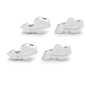 2x Lenkererhöhung 23mm passend für BMW F 750 GS 18-23 Tourtecs silber Spar-Set