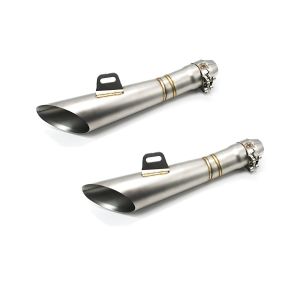 2x Auspuff Schalldämpfer Zaddox Cone Edelstahl Titan Spar-Set