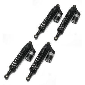 2x Motorrad Stossdämpfer hinten 380mm Federbein Paar Universal Zaddox RS2 schwarz Spar-Set