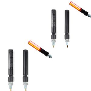2x LED Blinker Motorrad Lumitecs KP40 schwarz getönt mit E-Prüfzeichen und Brems- und Rücklicht Spar-Set