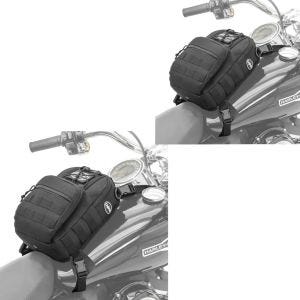 2x Motorrad Tankrucksack Craftride Dark Gear 9L mit Riemenbefestigung Spar-Set