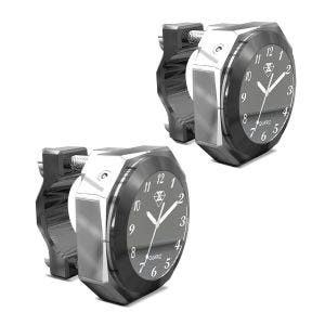 2x Lenkeruhr Motorrad Craftride Analog Uhr mit Lenkerhalter LK2 chrom Spar-Set