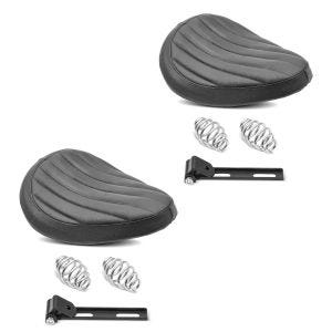 2x Motorrad Bobber Schwingsattel Craftride Spring Seat mit Federn passend für Custombikes in schwarz Spar-Set
