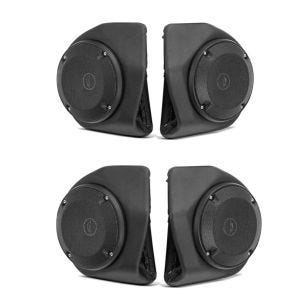 2x Lautsprecher-Kit passend für Harley Davidson King Tour Pak Topcase Touring 14-24 Craftride schwarz Spar-Set