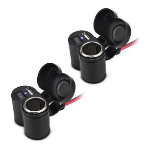 2x Prise usb moto / Prise allume cigare Tourtecs ZA2 Discount Set