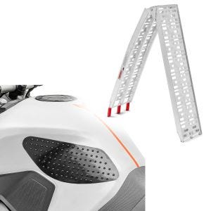 Set: rampe de chargement en Alu max. 340 kg pliable pour scooter quad ATV + Moto Protège réservoir lateraux Grip Pad M Protection en noir