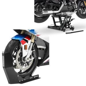 Set: Hebebühne L für Harley und Chopper -680kg + Transportständer Easy-Fix Wippe bis 21 Zoll schwarz_1