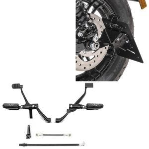 Set: Vorverlegte Fußrastenanlage für Harley Sportster 14-20 + Seitlicher Kennzeichenhalter S für Harley Sportster 04-20_1