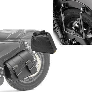Set: Ecarteur de Sacoches Cavalières compatible avec Honda Rebel 500 17-20 gauche + Moto Sacoche gauche Montana 8Ltr Valise pour Chopper noir