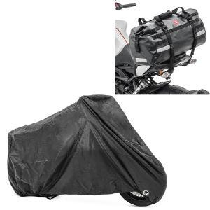Set: Hecktasche Drybag XB50 Wasserdicht Volumen 50l + Abdeckplane XXL Faltgarage schwarz_1