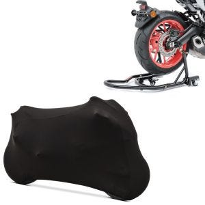 Set: Rangierhilfe Montageständer Hinterrad Mover 2 Racing schwarz matt + abdeckung Indoor M-L Stretch Garage in schwarz_1