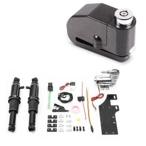 Set: Luftfederung Fahrwerk Harley Touring 94-20 Air Ride + Bremsscheibenschloss Alarm 120dB schwarz_1