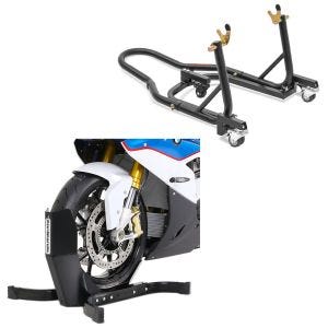 Set: Rangierhilfe Montageständer hinten Mover 2R bm + Wippe Easy Plus Vorderradwippe ständer bis 21" schwarz_1