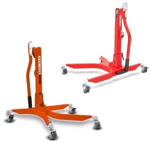 Set: Zentralständer ohne Adapterplatte in rot Motorradheber Power-Classic + Zentralständer Power ohne Adapterplatte orange