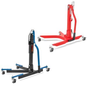 Set: Zentralständer ohne Adapterplatte in rot heber Power-Classic + Zentralständer ohne Adapterplatte blau heber Power-Evo_1