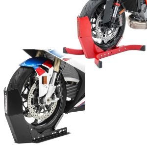 Set: Bloque Roue Easy-Plus Bequille Avant à 21 Pouces rouge + Bloque Roue Easy-Fix Béquille Avant à 21 Pouces noir