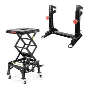 Set: Enduro heber Cross-Lift XL für Dirt-Bikes von schwarz + Motocross-Enduro Transportständer Safe-Lock_1