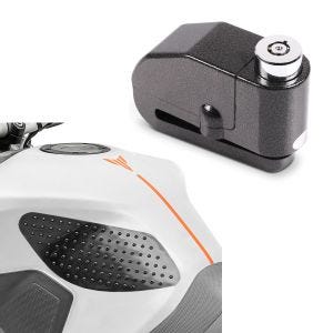 Set: Tankpad seitlich Grip Pad M Seiten Tankpad + Bremsscheibenschloss Alarm 120dB schwarz_1