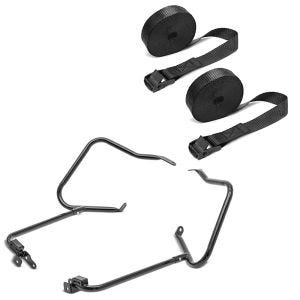 Set: Kofferträger für Harley Touring 14-20 mit Schutzbügel + Spanngurt Set Zurrgurte 150cm 2 Stück in schwarz_1