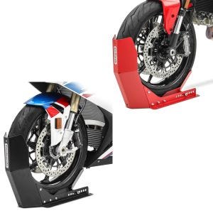 Set: Bloque Roue Easy-Fix Béquille Avant à 21 Pouces noir + Bloque Roue Easy-Fix Béquille Avant à 21 Pouces rouge