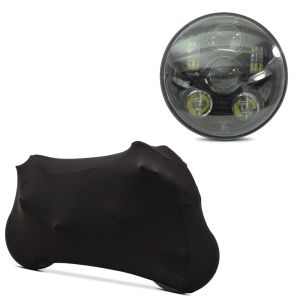 Set: LED Scheinwerfer 5,75" Hauptscheinwerfer + abdeckung Indoor M-L Stretch Garage in schwarz_1