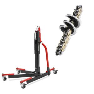 Set: Zentralständer ohne Adapterplatte rot heber Power-Evo + Kettenbürste 360 Kettenschnecke für ketten_1