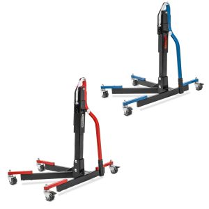 Set: Lève moto centrale Power Evo rouge sans plaque de base + Lève moto centrale Power Evo bleu sans plaque de base