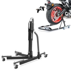 Set: Zentralständer ohne Adapterplatte grau heber Power-Evo + Rangierhilfe Montageständer Hinterrad Mover 1 universal schwarz