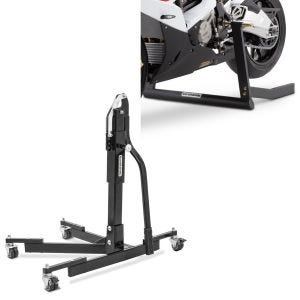 Zentralständer ohne Adapterplatte blau Motorradheber Power-Evo + Zentralheber Center Pro Motorradständer in schwarz matt