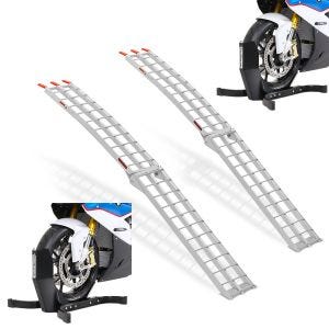 2x Auffahrrampe Alu CS2 + Vorderradhalterung Easy Plus klappbar max. 340kg Spar-Set_1