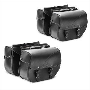 2x Sacoches compatible avec Honda Shadow VT 125 / 600 C Craftride Kentucky 30Ltr noir Discount Set