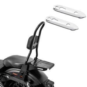 Set: Sissybar für Harley Street Bob 09-17/LR Fast Rider-L Gepäckträger + Blinkerverlegung für Harley Dyna 91-17 Blinker hinten Versatz Kit_1