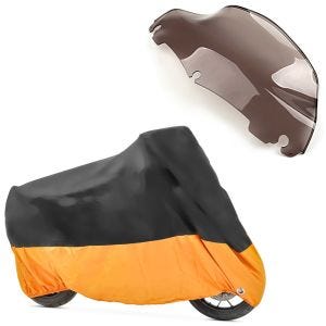 Set: Windschild Harley Electra Street Glide 14-21 Wave braun + Abdeckplane Harley Street Glide / Special XXXL s-o_1