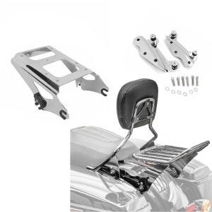 Set: Sissybar mit Gepäckträger W1 und Montagekit für Harley Touring 09-13 + Gepäckträger TP Abnehmbar für Harley Touring Modelle 09-13 chrom_1