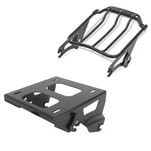 Set: Gepäckträger TP Solo Sitz passend für Harley Davidson Touring 14-24 schwarz Craftride + Gepäckträger AW Abnehmbar passend für Harley Davidson Touring Modelle 09-24 schwarz Craftride
