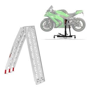 Set: Zentralständer passend für Kawasaki ZX-10R 16-24 Motorradheber Power-Evo + Auffahrrampe bis 340 kg Alu-I klappbar