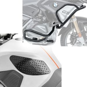 Set: Sturzbügel Set passend für BMW R 1200 GS 17-18 oben und unten L2 Schutzbügel + Tankpad seitlich Grip Pad M Seiten Tankpad Kniepad in schwarz