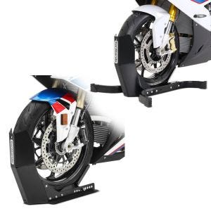 Set: Bloque Roue Easy Plus Bequille Avant pour roues max. 21" noir + Bloque Roue Easy-Fix noir Béquille Avant à 21 Pouces noir-mate