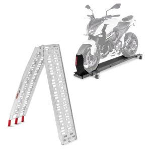 Set: Rangierschiene mit Wippe Smart Mover bis 450 kg in grau + Auffahrrampe bis 340 kg Alu-I klappbar_1