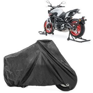 Set: Montageständer Set vorne hinten ST4 Motorradständer Schwarz + Abdeckplane XXL Abdeckhaube in schwarz_1