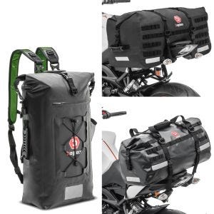 Set: Hecktasche Set SX70 + XB50 Volumen 120 L Dry Bag Wasserdicht + Rucksack Hecktasche mit Rollverschluss Wasserdicht Drybag WPX