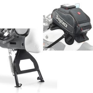 Set: Hauptständer Honda Transalp XL 600 V 91-99 Mittelständer in schwarz + Magnet Tankrucksack erweiterbar TR8 mit Smartphonetasche 16-24 Liter_1