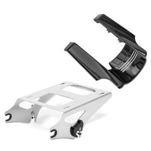 Set: Support pour Top Case TP compatible avec Harley Davidson Touring 14-24 chrome Craftride + Prolongateur de Garde Boue arrière compatible avec Harley Davidson Touring 14-24 Craftride