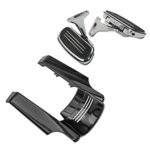 Set: Sozius Trittbretter Harley Touring 93-21 CF2 mit Halter chrom + Kotflügelverlängerung hinten für Harley Touring 14-21_1
