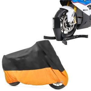Set: Bloque Roue Easy Plus Bequille Avant pour roues max. 21" noir + Housse moto compatible avec moto custom ClassicCustomSpecial XXXL CB39632